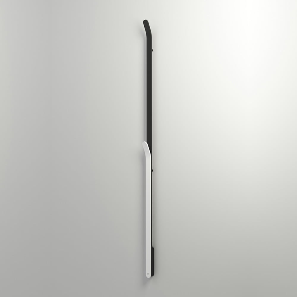 INR Bow El-håndklædetørrer 170x4 Sort Mat Hvid INR Bow El-håndklædetørrer 170x4 Sort Mat Hvid