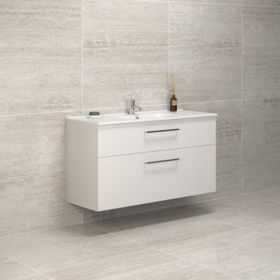 Dansani Luna Vaskeskab 65,5x120,2x45,5 Hvid mat Porcelænsvask