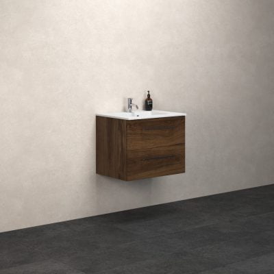 Dansani Luna Vaskeskab 49,5x60,2x45,5 Brun eg Kompositvask