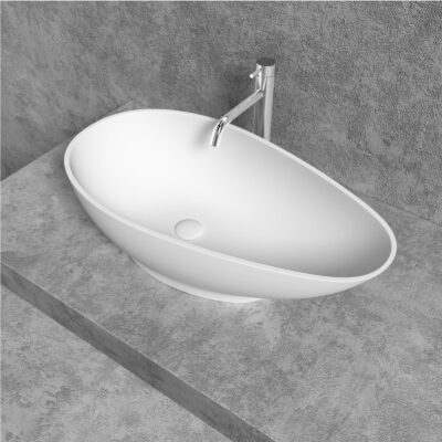 Hvidt Egg Bowl Vask 64x34 Hvid